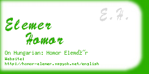 elemer homor business card
